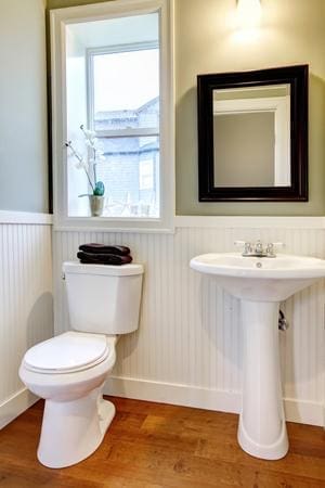 Powder Room Interior Paint with Wainscoting - AllPro Painters - AllPro Painters Powder Room Interior Paint with Wainscoting