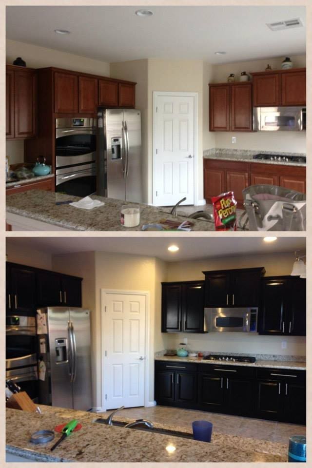 Stained Kitchen Cabinets - AllPro Painters - AllPro Painters Stained Kitchen Cabinets